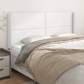 Headboard with white synthetic leather ears 183x16x118/128 cm by , Headboards and footboards - Ref: Foro24-3119543, Price: 14...
