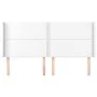 Cabecero con orejas de cuero sintético blanco 183x16x118/128 cm de , Cabeceros y pies de cama - Ref: Foro24-3119543, Precio: ...