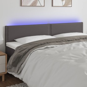 Kopfteil mit LED-grauem Kunstleder 180x5x78/88 cm von , Kopf- und Fußteile - Ref: Foro24-3121578, Preis: 61,70 €, Rabatt: %