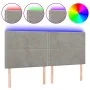 Headboard with LED lights light gray velvet 200x5x118/128 cm by , Headboards and footboards - Ref: Foro24-3122350, Price: 99,...