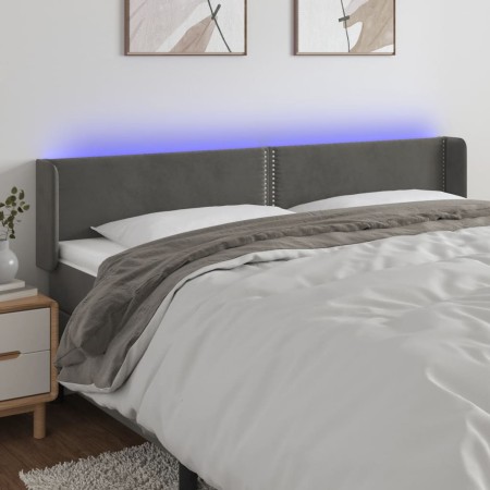 Dunkelgraues Samtkopfteil mit LED 183x16x78/88 cm von , Kopf- und Fußteile - Ref: Foro24-3123157, Preis: 67,23 €, Rabatt: %