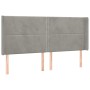 Light gray velvet headboard with LED 203x16x118/128 cm by , Headboards and footboards - Ref: Foro24-3123974, Price: 112,19 €,...
