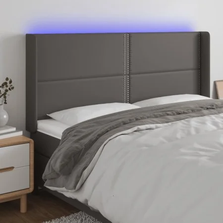 Kopfteil mit LED-grauem Kunstleder 183x16x118/128 cm von , Kopf- und Fußteile - Ref: Foro24-3124014, Preis: 118,19 €, Rabatt: %
