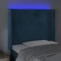 LED-Kopfteil aus dunkelblauem Samt, 93 x 16 x 118/128 cm von , Kopf- und Fußteile - Ref: Foro24-3123948, Preis: 83,41 €, Raba...