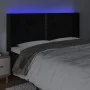 Kopfteil aus schwarzem Samt mit LED 203x16x118/128 cm von , Kopf- und Fußteile - Ref: Foro24-3123976, Preis: 112,49 €, Rabatt: %