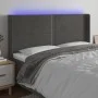 Dunkelgraues Samtkopfteil mit LED 183x16x118/128 cm von , Kopf- und Fußteile - Ref: Foro24-3123969, Preis: 107,63 €, Rabatt: %