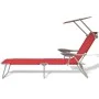 Sun lounger with red steel awning by vidaXL, Loungers - Ref: Foro24-42933, Price: 93,94 €, Discount: %