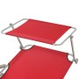 Tumbona con toldo de acero roja de vidaXL, Tumbonas - Ref: Foro24-42933, Precio: 83,39 €, Descuento: %