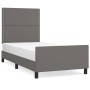 Estructura de cama con cabecero cuero sintético gris 90x190 cm de , Camas y somieres - Ref: Foro24-3125486, Precio: 132,35 €,...