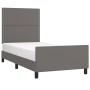 Estructura de cama con cabecero cuero sintético gris 90x190 cm de , Camas y somieres - Ref: Foro24-3125486, Precio: 132,35 €,...