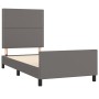 Estructura de cama con cabecero cuero sintético gris 90x190 cm de , Camas y somieres - Ref: Foro24-3125486, Precio: 132,35 €,...