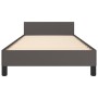 Estructura de cama con cabecero cuero sintético gris 90x190 cm de , Camas y somieres - Ref: Foro24-3125486, Precio: 132,35 €,...