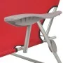 Sun lounger with red steel awning by vidaXL, Loungers - Ref: Foro24-42933, Price: 93,94 €, Discount: %