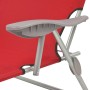 Tumbona con toldo de acero roja de vidaXL, Tumbonas - Ref: Foro24-42933, Precio: 83,39 €, Descuento: %