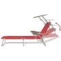 Sun lounger with red steel awning by vidaXL, Loungers - Ref: Foro24-42933, Price: 93,94 €, Discount: %