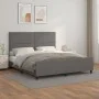 Estructura de cama con cabecero cuero sintético gris 160x200cm de , Camas y somieres - Ref: Foro24-3125522, Precio: 212,58 €,...