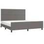 Bed frame with headboard gray synthetic leather 160x200cm by , Beds and slatted bases - Ref: Foro24-3125522, Price: 212,60 €,...