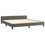 Bed frame with headboard gray synthetic leather 160x200cm by , Beds and slatted bases - Ref: Foro24-3125522, Price: 212,60 €,...
