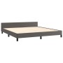 Bettgestell mit Kopfteil aus grauem Kunstleder 160x200cm von , Betten und Lattenroste - Ref: Foro24-3125522, Preis: 223,40 €,...