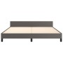 Bed frame with headboard gray synthetic leather 160x200cm by , Beds and slatted bases - Ref: Foro24-3125522, Price: 223,40 €,...