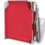 Sun lounger with red steel awning by vidaXL, Loungers - Ref: Foro24-42933, Price: 93,94 €, Discount: %