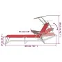 Sun lounger with red steel awning by vidaXL, Loungers - Ref: Foro24-42933, Price: 93,94 €, Discount: %