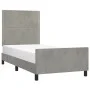 Estructura de cama con cabecero terciopelo gris claro 90x200 cm de , Camas y somieres - Ref: Foro24-3125672, Precio: 128,24 €...