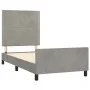 Light gray velvet bed frame with headboard 90x200 cm by , Beds and slatted bases - Ref: Foro24-3125672, Price: 128,25 €, Disc...