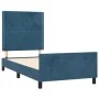 Dark blue velvet bed frame with headboard 90x190 cm by , Beds and slatted bases - Ref: Foro24-3125670, Price: 137,01 €, Disco...