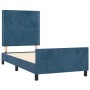 Estructura cama con cabecero terciopelo azul oscuro 90x190 cm de , Camas y somieres - Ref: Foro24-3125670, Precio: 130,96 €, ...