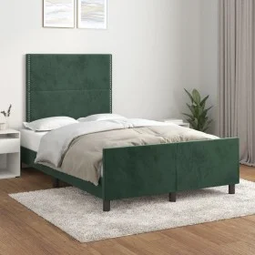 Dark green velvet bed frame with headboard 120x200 cm by , Beds and slatted bases - Ref: Foro24-3125687, Price: 169,90 €, Dis...