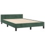 Estructura cama con cabecero terciopelo verde oscuro 120x200 cm