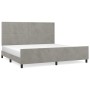 Light gray velvet bed frame with headboard 200x200cm by , Beds and slatted bases - Ref: Foro24-3125714, Price: 221,05 €, Disc...