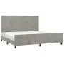 Light gray velvet bed frame with headboard 200x200cm by , Beds and slatted bases - Ref: Foro24-3125714, Price: 217,46 €, Disc...