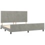 Light gray velvet bed frame with headboard 200x200cm by , Beds and slatted bases - Ref: Foro24-3125714, Price: 221,05 €, Disc...