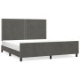 Estructura cama con cabecero terciopelo gris oscuro 180x200 cm de , Camas y somieres - Ref: Foro24-3125709, Precio: 211,59 €,...