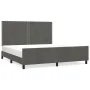 Estructura cama con cabecero terciopelo gris oscuro 180x200 cm de , Camas y somieres - Ref: Foro24-3125709, Precio: 210,24 €,...