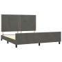 Estructura cama con cabecero terciopelo gris oscuro 180x200 cm