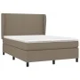 Box spring bed with taupe gray fabric mattress 140x190 cm by , Beds and slatted bases - Ref: Foro24-3127801, Price: 526,04 €,...