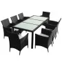 9-piece garden dining set and black synthetic rattan cushions by vidaXL, Garden sets - Ref: Foro24-43118, Price: 728,40 €, Di...