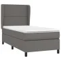 Box spring bed with gray synthetic leather mattress 90x200 cm by , Beds and slatted bases - Ref: Foro24-3128953, Price: 340,5...