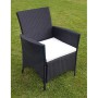 Set comedor de jardín 9 piezas y cojines ratán sintético negro de vidaXL, Conjuntos de jardín - Ref: Foro24-43118, Precio: 68...