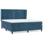 Box spring bed with dark blue velvet mattress 180x200 cm by , Beds and slatted bases - Ref: Foro24-3129169, Price: 623,30 €, ...