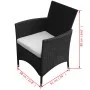 9-piece garden dining set and black synthetic rattan cushions by vidaXL, Garden sets - Ref: Foro24-43118, Price: 728,40 €, Di...