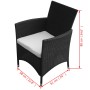 Set comedor de jardín 9 piezas y cojines ratán sintético negro de vidaXL, Conjuntos de jardín - Ref: Foro24-43118, Precio: 68...