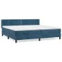 Box spring bed with dark blue velvet mattress 200x200 cm by , Beds and slatted bases - Ref: Foro24-3130923, Price: 557,37 €, ...