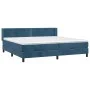 Box spring bed with dark blue velvet mattress 200x200 cm by , Beds and slatted bases - Ref: Foro24-3130923, Price: 557,37 €, ...