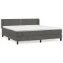 Box spring bed with dark gray velvet mattress 180x200 cm by , Beds and slatted bases - Ref: Foro24-3130914, Price: 499,62 €, ...