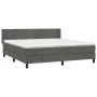 Box spring bed with dark gray velvet mattress 180x200 cm by , Beds and slatted bases - Ref: Foro24-3130914, Price: 499,62 €, ...