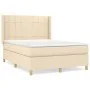 Box spring bed with cream fabric mattress 140x190 cm by , Beds and slatted bases - Ref: Foro24-3131990, Price: 503,29 €, Disc...